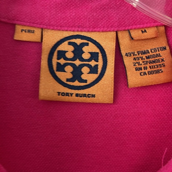 Tory Burch polo with ruffle collar and gold buttons, size M - Picture 3 of 4
